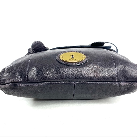 Fossil Navy Blue Leather Swing Pack Hipster Front Flap Crossbody Bag ZB5055 - Picture 6 of 10